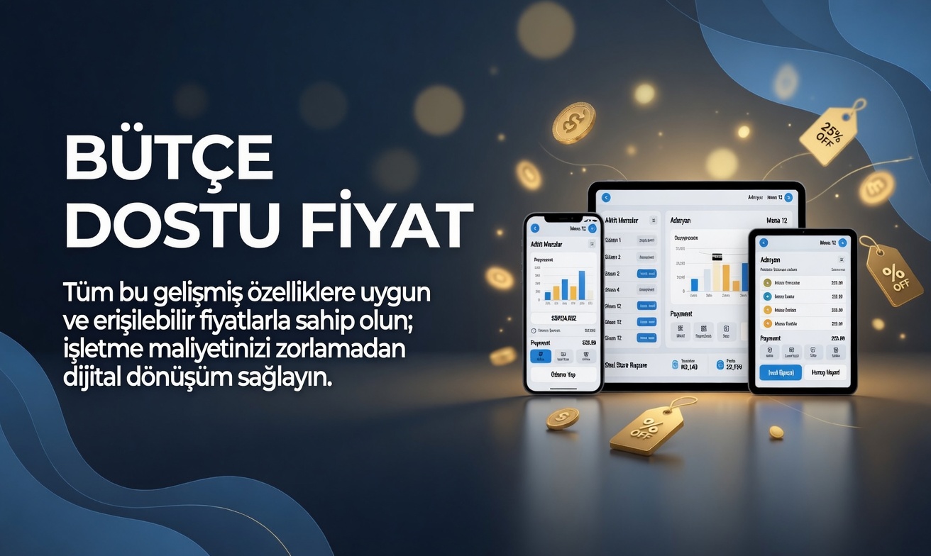 Bütçe Dostu Fiyat Tüm bu gelişmiş özelliklerine uygun ve erişilebilir fiyatlarla sahip olun; işletme maliyetlerinizi zorlamadan dijital dönüşüm sağlayın.